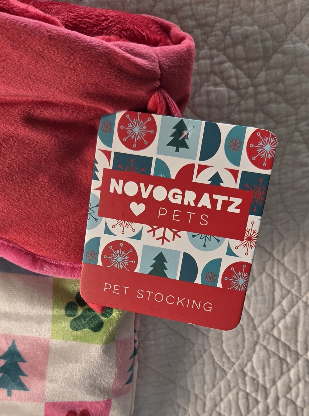 Pink Patterned Pet Stocking - Picture 2 of 9